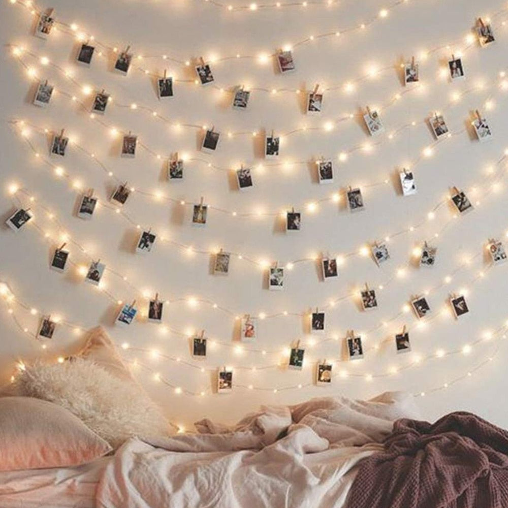 LED String Fairy Lights Warm White with Cristal Clear Clips
