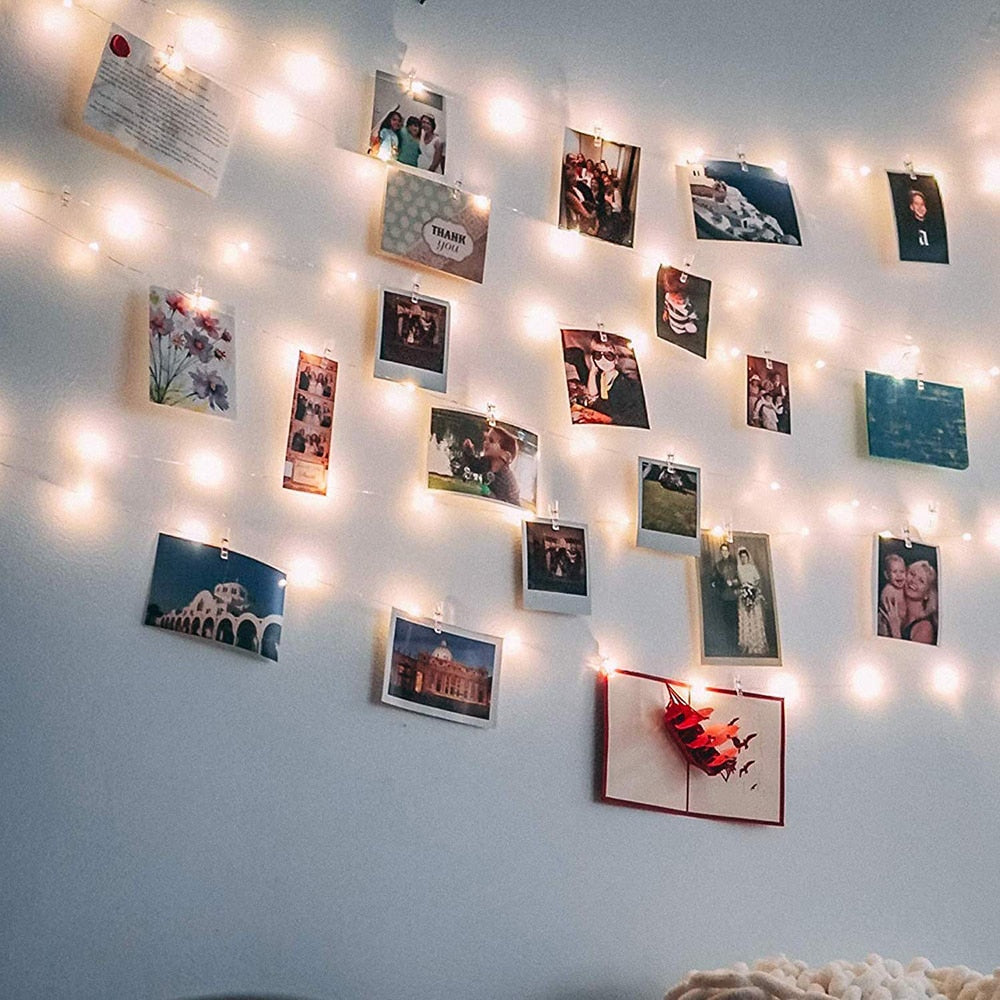 LED String Fairy Lights Warm White with Cristal Clear Clips