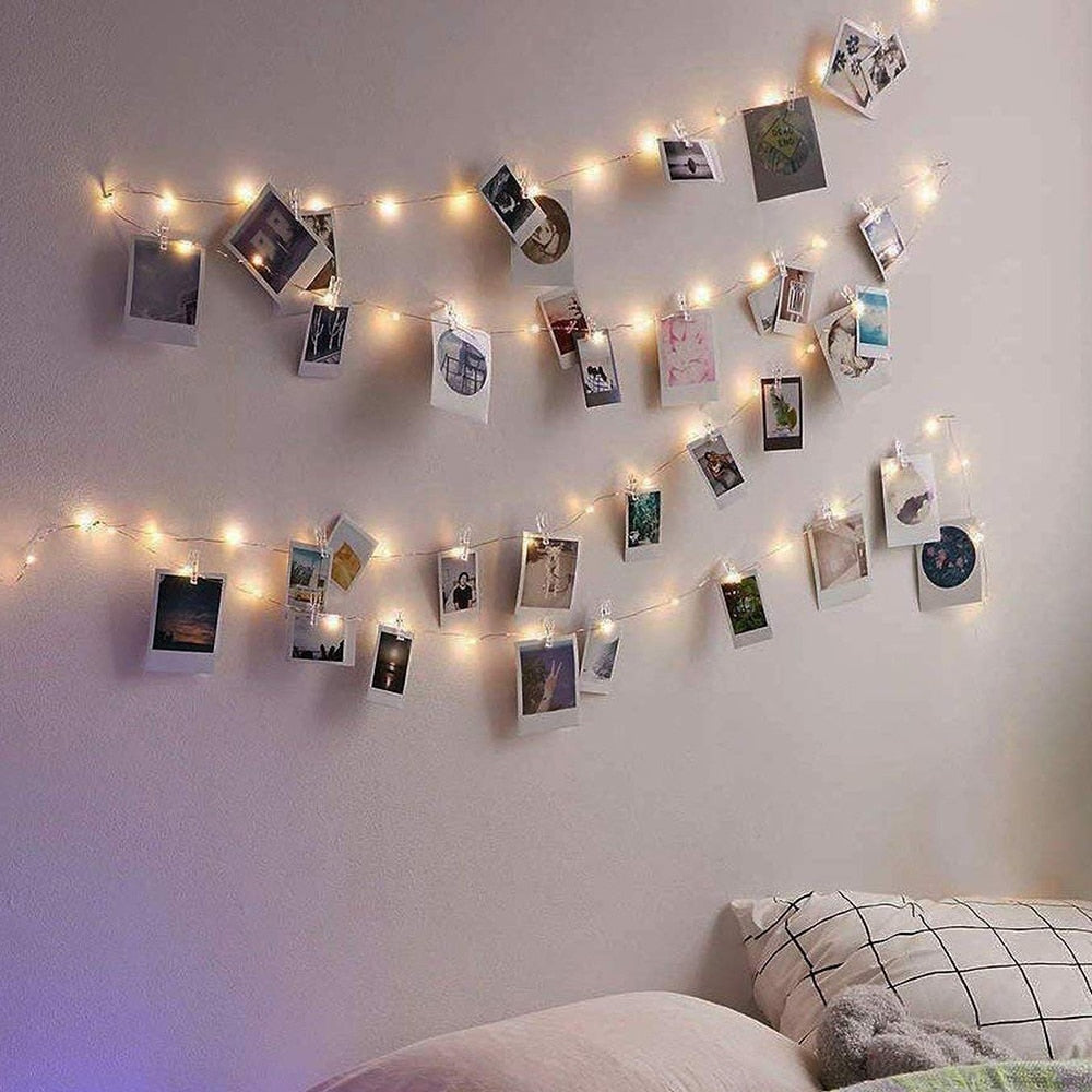 LED String Fairy Lights Warm White with Cristal Clear Clips