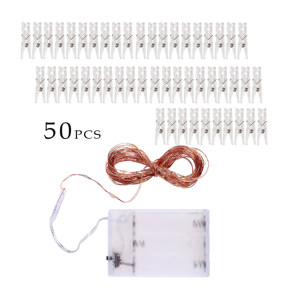 LED String Fairy Lights Warm White with Cristal Clear Clips