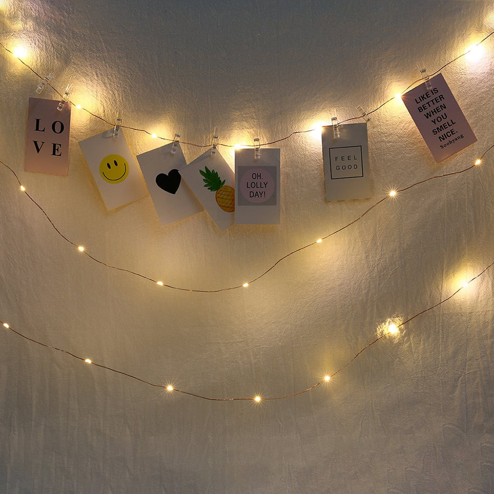 LED String Fairy Lights Warm White with Cristal Clear Clips